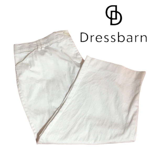 Dress Barn Pants - Dressbarn Capri Pants Womens Size 16W White Casual Stretch Comfort waistband